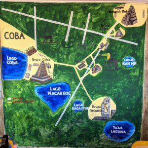 Mapa de Sitio Arqueologico Cobá, Quintana Roo